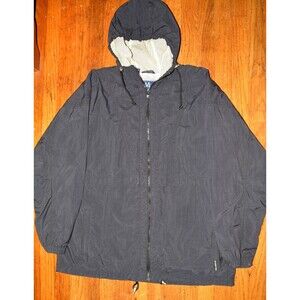 Members Only Men’s Black Hooded Windbreaker Jacket Mesh Lining Zip Up Sz M